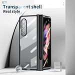 Custodia per telefono con cerniera galvanica con stilo, For Samsung Galaxy Z Fold3 5G