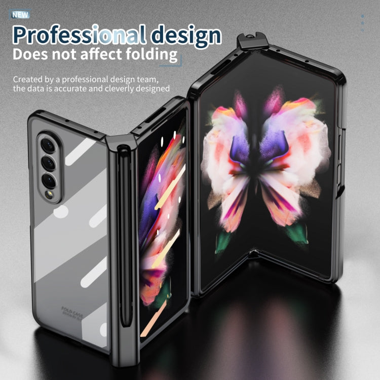 Custodia per telefono con cerniera galvanica con stilo, For Samsung Galaxy Z Fold3 5G