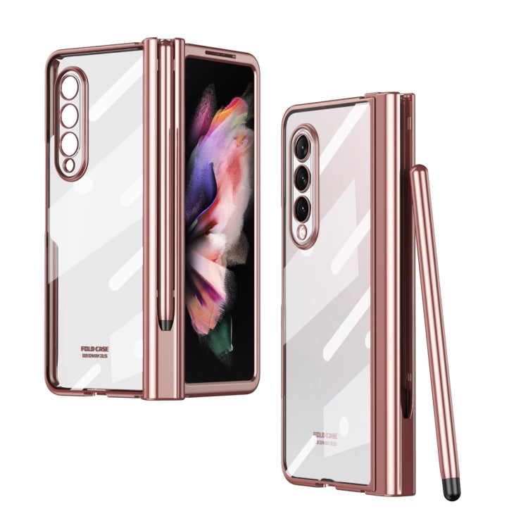 Custodia per telefono con cerniera galvanica con stilo, For Samsung Galaxy Z Fold3 5G
