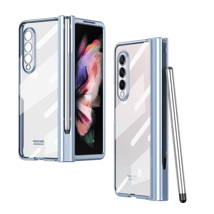 Custodia per telefono con cerniera galvanica con stilo, For Samsung Galaxy Z Fold3 5G