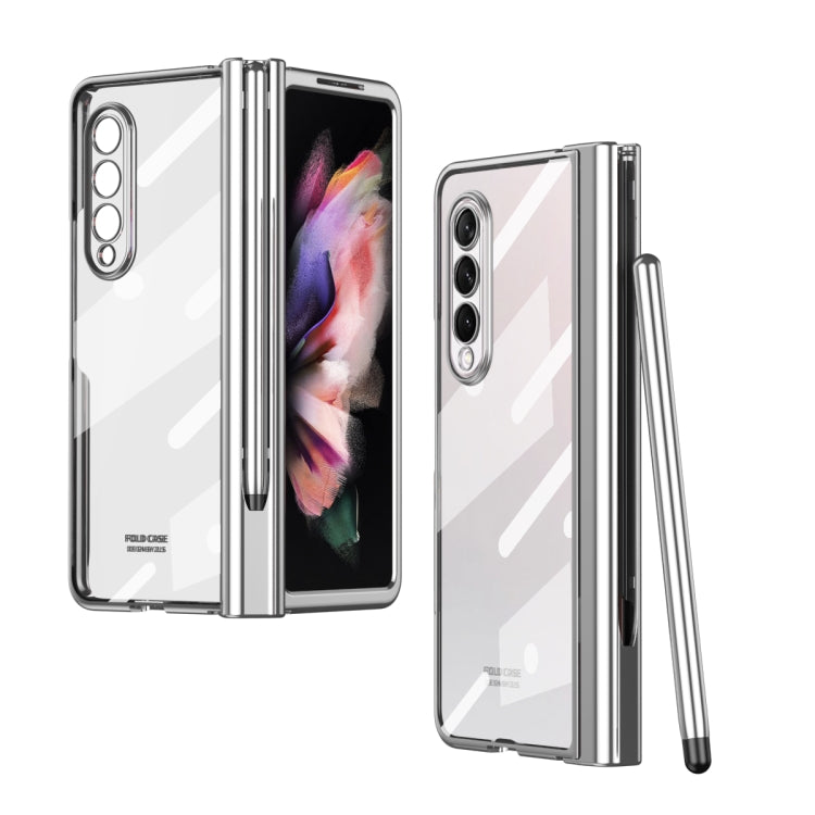 Custodia per telefono con cerniera galvanica con stilo, For Samsung Galaxy Z Fold3 5G