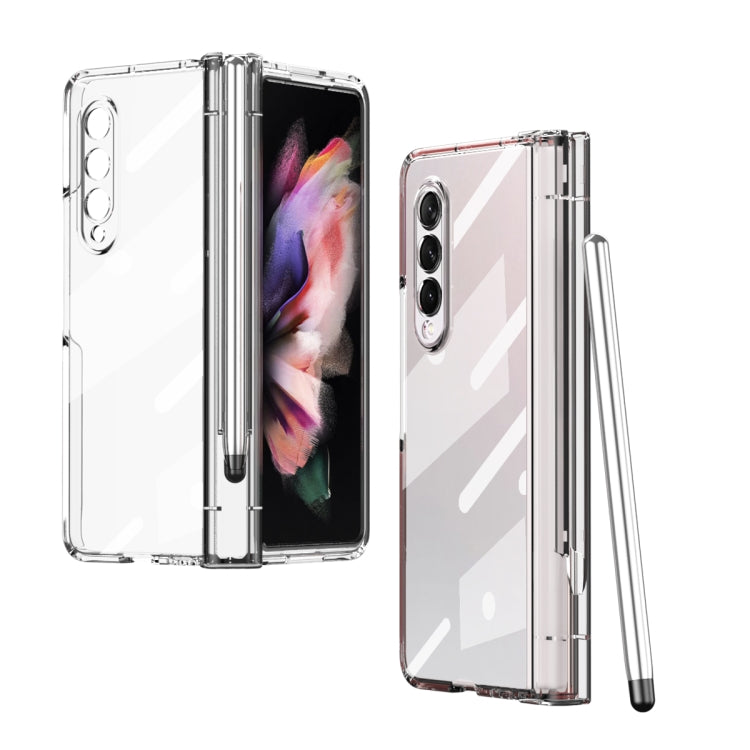 Custodia per telefono con cerniera galvanica con stilo, For Samsung Galaxy Z Fold3 5G
