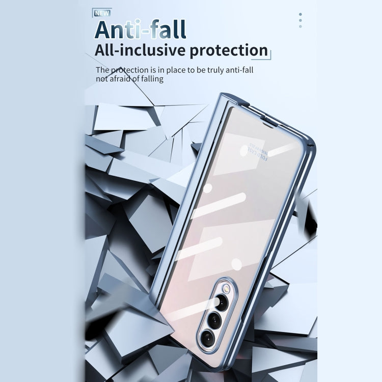 Custodia per telefono con cerniera galvanica con stilo, For Samsung Galaxy Z Fold3 5G
