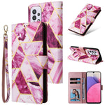Custodia per telefono in pelle con cuciture abbronzanti in marmo, For Samsung Galaxy S22 5G, For Samsung Galaxy S22+ 5G, For Samsung Galaxy S22 Ultra 5G, For Samsung Galaxy A13 5G, For Samsung Galaxy A33 5G, For Samsung Galaxy A53 5G