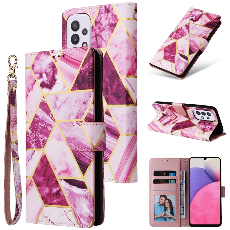 Custodia per telefono in pelle con cuciture abbronzanti in marmo, For Samsung Galaxy S22 5G, For Samsung Galaxy S22+ 5G, For Samsung Galaxy S22 Ultra 5G, For Samsung Galaxy A13 5G, For Samsung Galaxy A33 5G, For Samsung Galaxy A53 5G