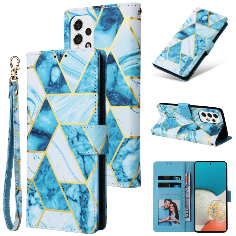 Custodia per telefono in pelle con cuciture abbronzanti in marmo, For Samsung Galaxy S22 5G, For Samsung Galaxy S22+ 5G, For Samsung Galaxy S22 Ultra 5G, For Samsung Galaxy A13 5G, For Samsung Galaxy A33 5G, For Samsung Galaxy A53 5G