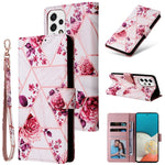 Custodia per telefono in pelle con cuciture abbronzanti in marmo, For Samsung Galaxy S22 5G, For Samsung Galaxy S22+ 5G, For Samsung Galaxy S22 Ultra 5G, For Samsung Galaxy A13 5G, For Samsung Galaxy A33 5G, For Samsung Galaxy A53 5G