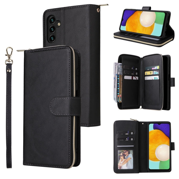 Custodia per cellulare in pelle con cerniera a portafoglio con 9 slot per schede, For Samsung Galaxy A03s EU Version, For Samsung Galaxy A13 5G, For Samsung Galaxy A33 5G, For Samsung Galaxy A53 5G