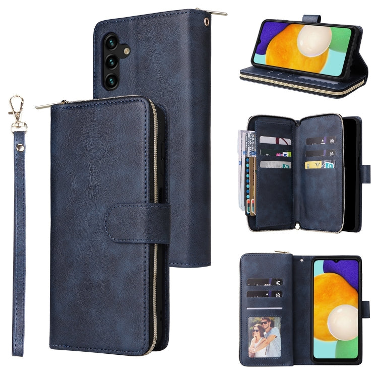 Custodia per cellulare in pelle con cerniera a portafoglio con 9 slot per schede, For Samsung Galaxy A03s EU Version, For Samsung Galaxy A13 5G, For Samsung Galaxy A33 5G, For Samsung Galaxy A53 5G