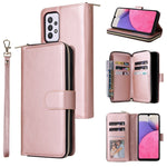Custodia per cellulare in pelle con cerniera a portafoglio con 9 slot per schede, For Samsung Galaxy A03s EU Version, For Samsung Galaxy A13 5G, For Samsung Galaxy A33 5G, For Samsung Galaxy A53 5G