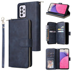 Custodia per cellulare in pelle con cerniera a portafoglio con 9 slot per schede, For Samsung Galaxy A03s EU Version, For Samsung Galaxy A13 5G, For Samsung Galaxy A33 5G, For Samsung Galaxy A53 5G