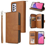 Custodia per cellulare in pelle con cerniera a portafoglio con 9 slot per schede, For Samsung Galaxy A03s EU Version, For Samsung Galaxy A13 5G, For Samsung Galaxy A33 5G, For Samsung Galaxy A53 5G