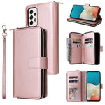 Custodia per cellulare in pelle con cerniera a portafoglio con 9 slot per schede, For Samsung Galaxy A03s EU Version, For Samsung Galaxy A13 5G, For Samsung Galaxy A33 5G, For Samsung Galaxy A53 5G