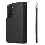 Custodia per cellulare in pelle con cerniera a portafoglio con 9 slot per schede, For Samsung Galaxy S22+ 5G, For Samsung Galaxy S22 Ultra 5G, For Samsung Galaxy S22 5G