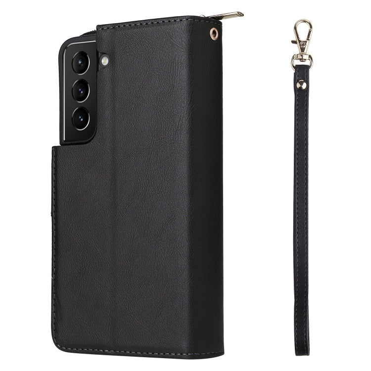 Custodia per cellulare in pelle con cerniera a portafoglio con 9 slot per schede, For Samsung Galaxy S22+ 5G, For Samsung Galaxy S22 Ultra 5G, For Samsung Galaxy S22 5G