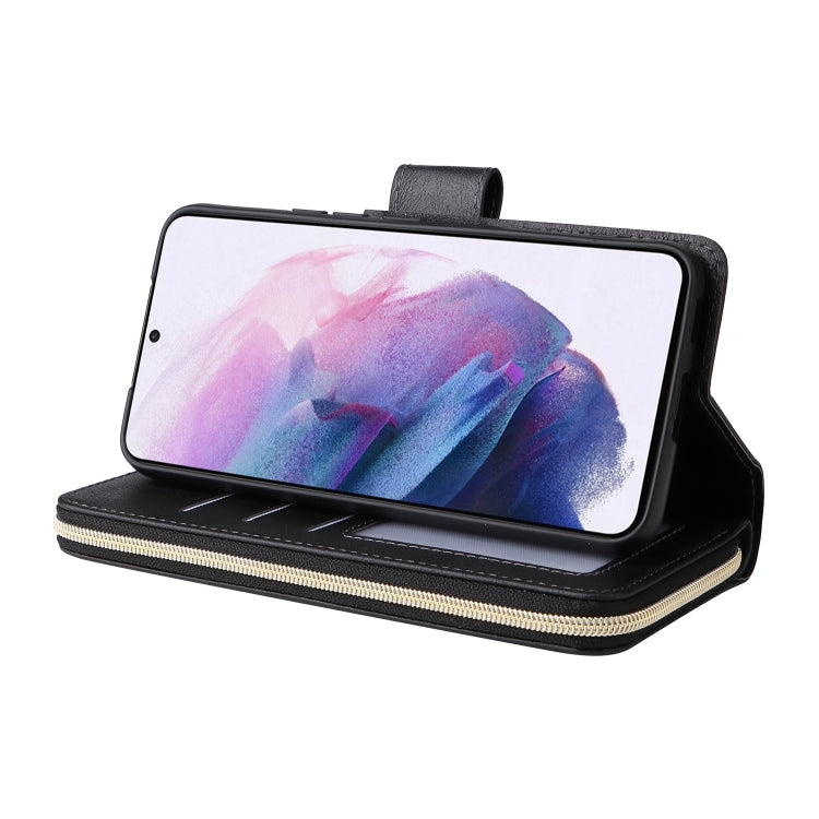 Custodia per cellulare in pelle con cerniera a portafoglio con 9 slot per schede, For Samsung Galaxy S22+ 5G, For Samsung Galaxy S22 Ultra 5G, For Samsung Galaxy S22 5G