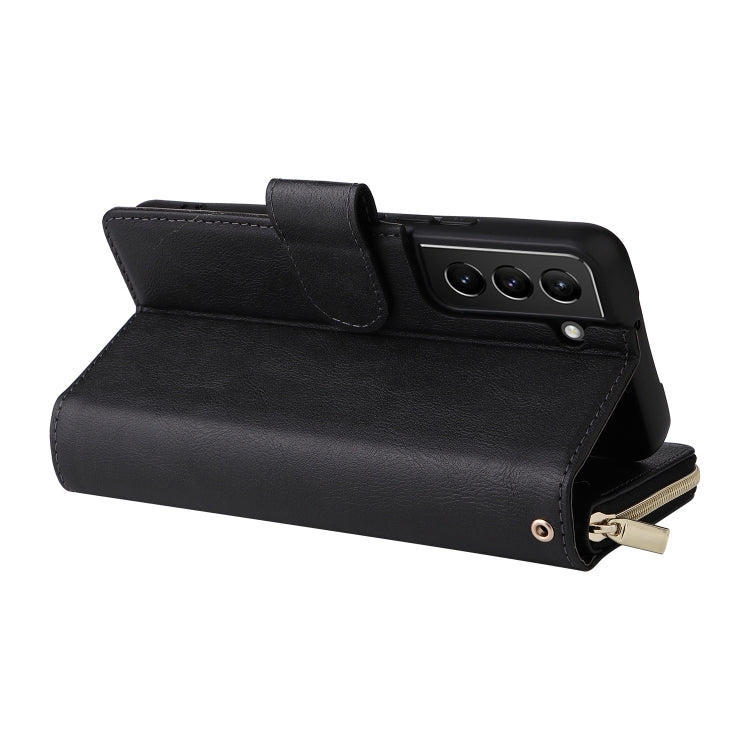 Custodia per cellulare in pelle con cerniera a portafoglio con 9 slot per schede, For Samsung Galaxy S22+ 5G, For Samsung Galaxy S22 Ultra 5G, For Samsung Galaxy S22 5G
