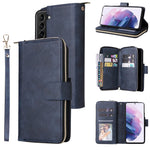 Custodia per cellulare in pelle con cerniera a portafoglio con 9 slot per schede, For Samsung Galaxy S22+ 5G, For Samsung Galaxy S22 Ultra 5G, For Samsung Galaxy S22 5G