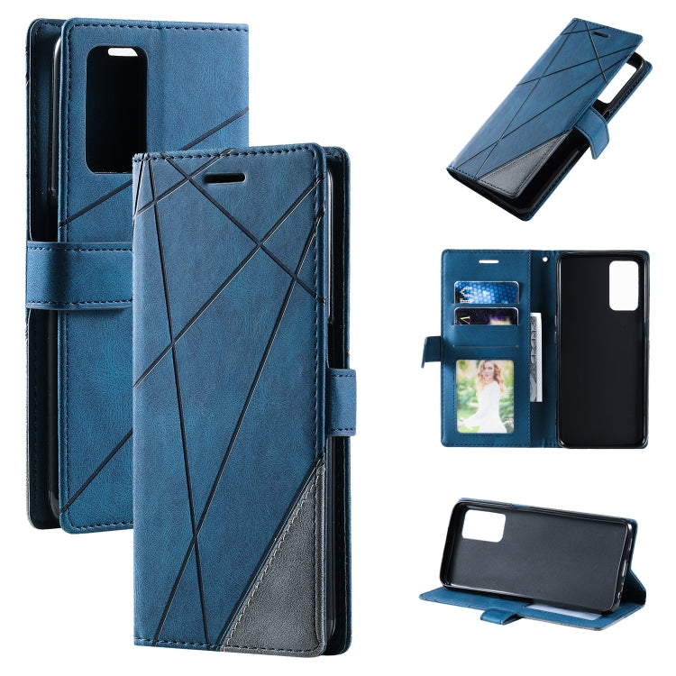 Custodia per telefono in pelle con giunture al tatto, For OPPO A55s 5G
