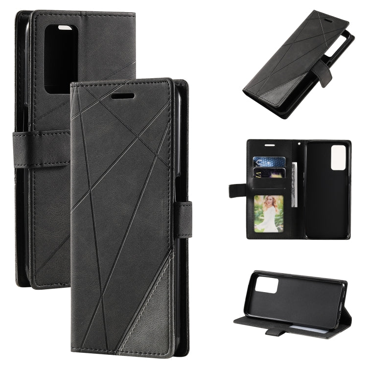 Custodia per telefono in pelle con giunture al tatto, For OPPO A55s 5G