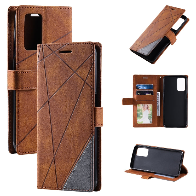 Custodia per telefono in pelle con giunture al tatto, For OPPO A55s 5G