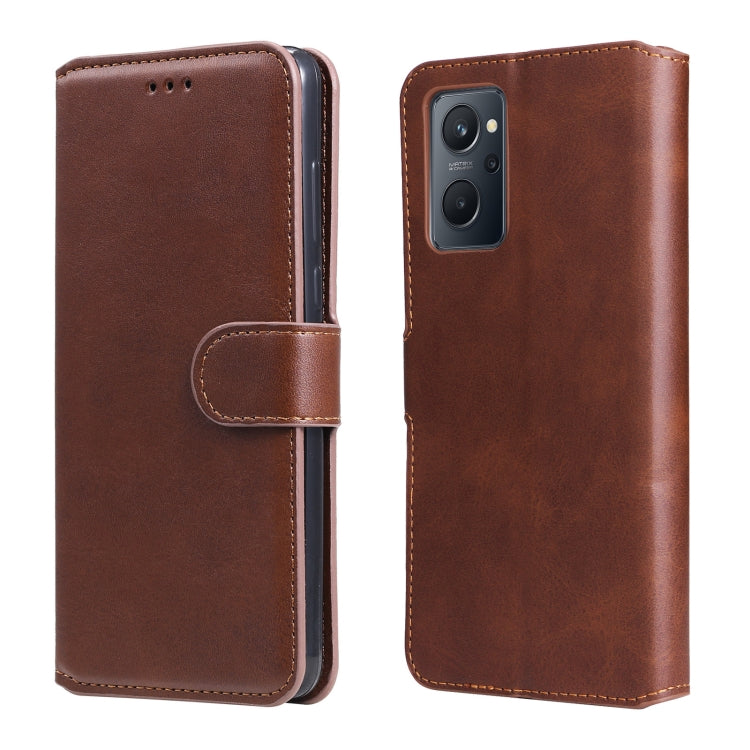 Custodia in pelle a conchiglia classica in vitello, For OPPO Realme 9i / A36 / A76 / A96 4G, For OPPO Realme 9 Pro+, For OPPO Realme 9 Pro / Realme V25, For OPPO Realme C31