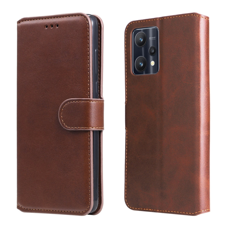 Custodia in pelle a conchiglia classica in vitello, For OPPO Realme 9i / A36 / A76 / A96 4G, For OPPO Realme 9 Pro+, For OPPO Realme 9 Pro / Realme V25, For OPPO Realme C31