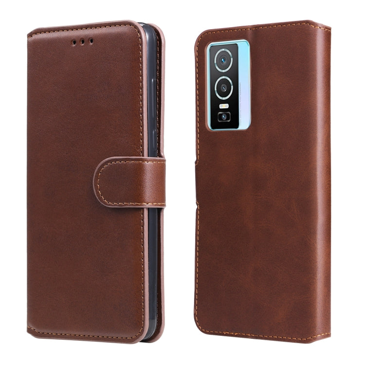 Custodia in pelle a conchiglia classica in vitello, For vivo Y76s / Y76 5G, For Xiaomi Redmi Note 11 Global / Note 11S, For Xiaomi Redmi Note 11E / Redmi 10 Prime+ 5G, For Xiaomi Redmi Note 11 Pro 4G / 5G