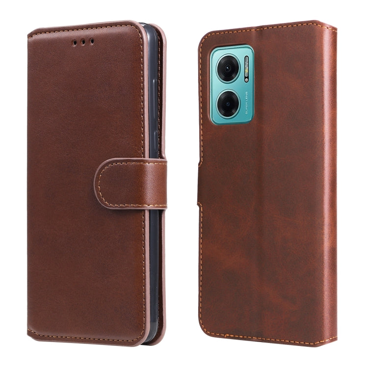 Custodia in pelle a conchiglia classica in vitello, For vivo Y76s / Y76 5G, For Xiaomi Redmi Note 11 Global / Note 11S, For Xiaomi Redmi Note 11E / Redmi 10 Prime+ 5G, For Xiaomi Redmi Note 11 Pro 4G / 5G