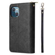 Custodia per cellulare in pelle con cerniera a portafoglio con 9 slot per schede, For iPhone 13 mini, For iPhone 13, For iPhone 13 Pro, For iPhone 13 Pro Max