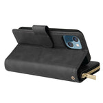 Custodia portafoglio in pelle con 9 slot per iPhone 13 Pro Max