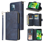 Custodia portafoglio in pelle con 9 slot per iPhone 13 Pro Max