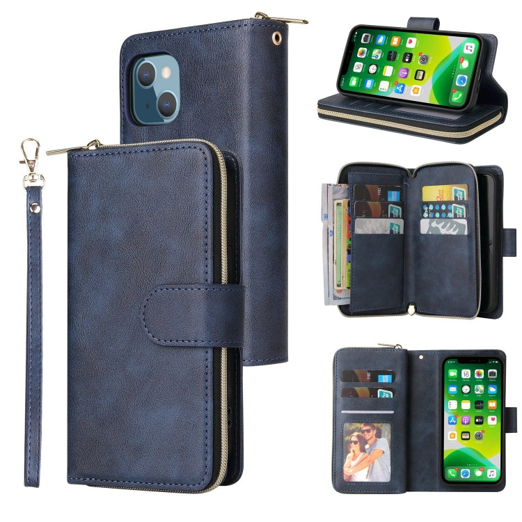 Custodia portafoglio in pelle con 9 slot per iPhone 13 Pro Max