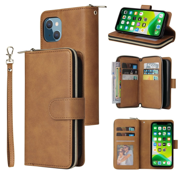 Custodia portafoglio in pelle con 9 slot per iPhone 13 Pro Max
