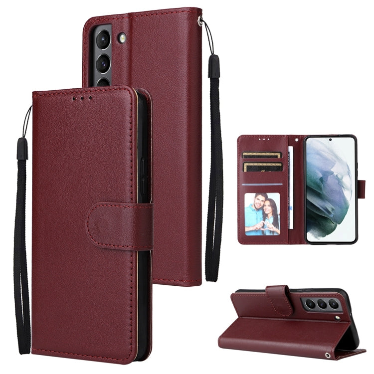 Custodia per telefono in pelle multifunzionale con 3 slot per schede, For OPPO A16, For Samsung Galaxy S22 5G, For Samsung Galaxy S22 Ultra 5G