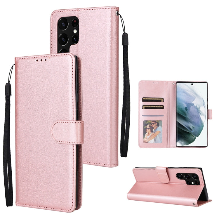Custodia per telefono in pelle multifunzionale con 3 slot per schede, For OPPO A16, For Samsung Galaxy S22 5G, For Samsung Galaxy S22 Ultra 5G