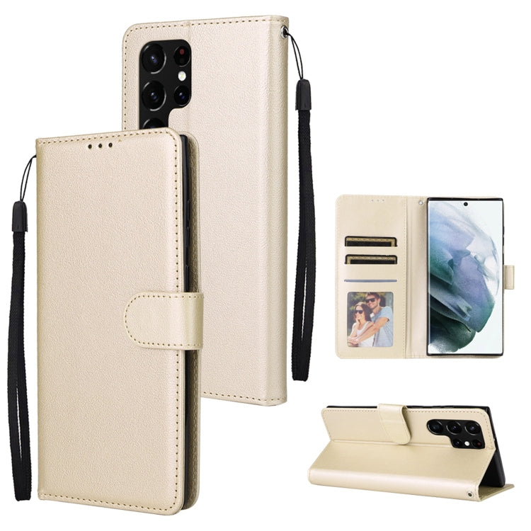 Custodia per telefono in pelle multifunzionale con 3 slot per schede, For OPPO A16, For Samsung Galaxy S22 5G, For Samsung Galaxy S22 Ultra 5G