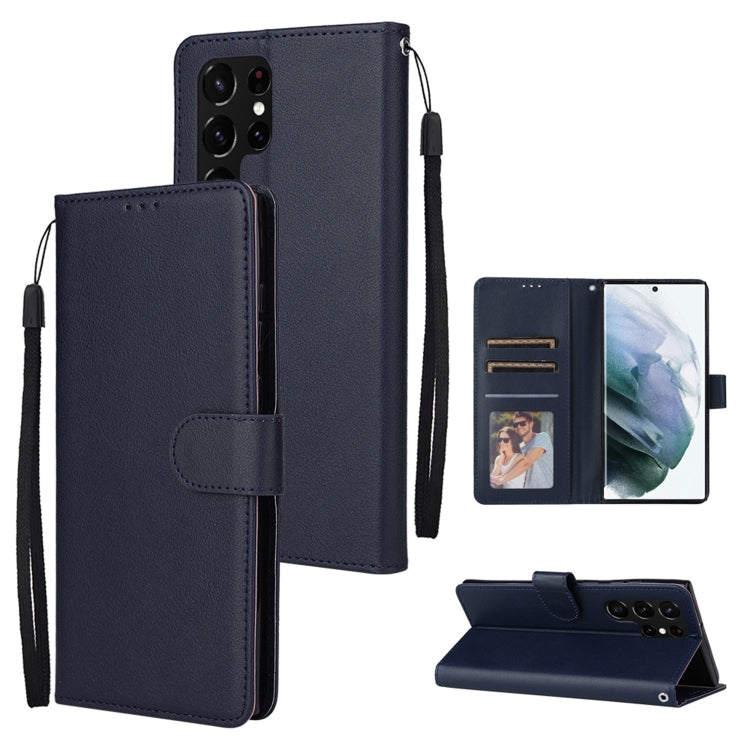 Custodia per telefono in pelle multifunzionale con 3 slot per schede, For OPPO A16, For Samsung Galaxy S22 5G, For Samsung Galaxy S22 Ultra 5G