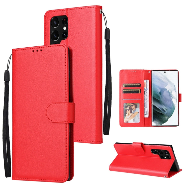 Custodia per telefono in pelle multifunzionale con 3 slot per schede, For OPPO A16, For Samsung Galaxy S22 5G, For Samsung Galaxy S22 Ultra 5G