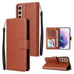 Custodia per telefono in pelle multifunzionale con 3 slot per schede, For Samsung Galaxy S22+ 5G