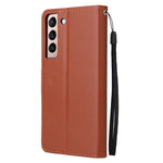 Custodia per telefono in pelle multifunzionale con 3 slot per schede, For Samsung Galaxy S22+ 5G