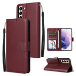 Custodia per telefono in pelle multifunzionale con 3 slot per schede, For Samsung Galaxy S22+ 5G