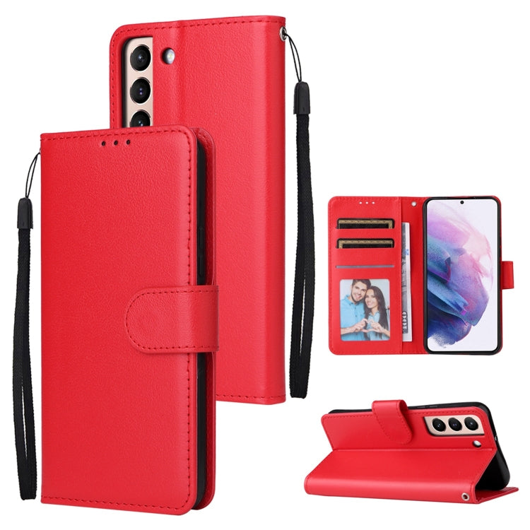 Custodia per telefono in pelle multifunzionale con 3 slot per schede, For Samsung Galaxy S22+ 5G