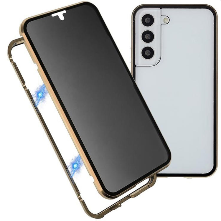 Custodia per telefono in vetro temperato bifacciale magnetico anti-sbirciatina, For Samsung Galaxy S21 5G, For Samsung Galaxy S21+ 5G, For Samsung Galaxy S21 Ultra 5G