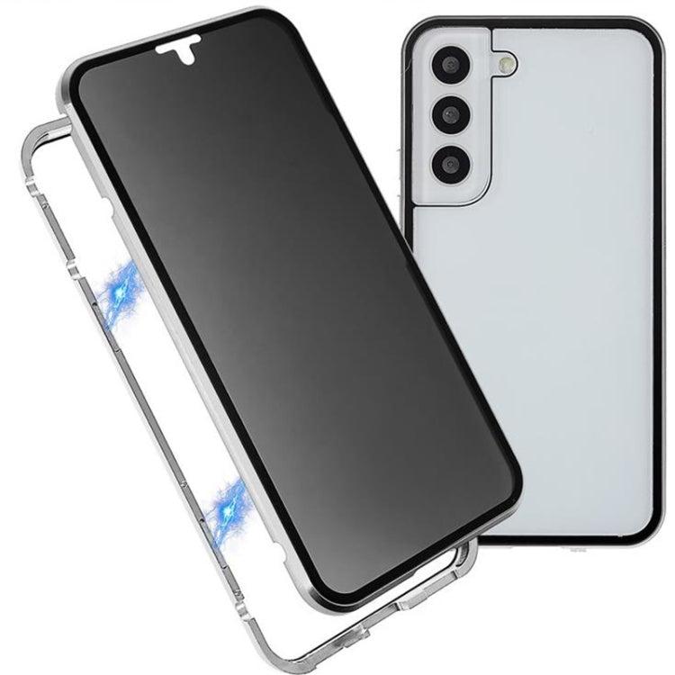 Custodia per telefono in vetro temperato bifacciale magnetico anti-sbirciatina, For Samsung Galaxy S21 5G, For Samsung Galaxy S21+ 5G, For Samsung Galaxy S21 Ultra 5G