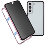 Custodia per telefono in vetro temperato bifacciale magnetico anti-sbirciatina, For Samsung Galaxy S21 5G, For Samsung Galaxy S21+ 5G, For Samsung Galaxy S21 Ultra 5G