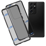Custodia per telefono in vetro temperato bifacciale magnetico anti-sbirciatina, For Samsung Galaxy S21 5G, For Samsung Galaxy S21+ 5G, For Samsung Galaxy S21 Ultra 5G