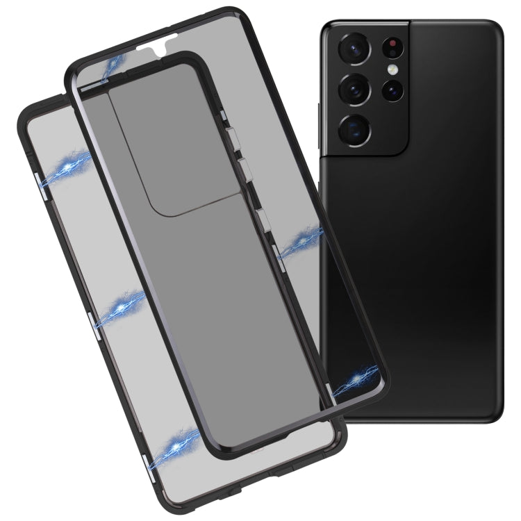 Custodia per telefono in vetro temperato bifacciale magnetico anti-sbirciatina, For Samsung Galaxy S21 5G, For Samsung Galaxy S21+ 5G, For Samsung Galaxy S21 Ultra 5G