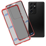 Custodia per telefono in vetro temperato bifacciale magnetico anti-sbirciatina, For Samsung Galaxy S21 5G, For Samsung Galaxy S21+ 5G, For Samsung Galaxy S21 Ultra 5G