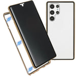 Custodia per telefono in vetro temperato bifacciale magnetico anti-sbirciatina, For Samsung Galaxy S22 Ultra 5G